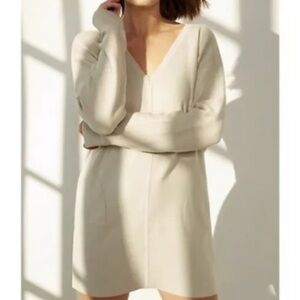 ANTHROPOLOGIE Saturday Sunday Chrissy Cream V-Neck Sweater Dress M
